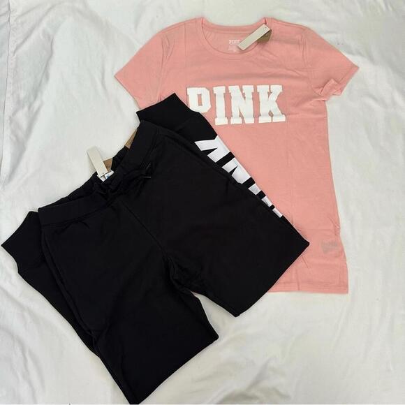 PINK VICTORIA SECRET Shirt and joggers Set - Picture 2 of 5